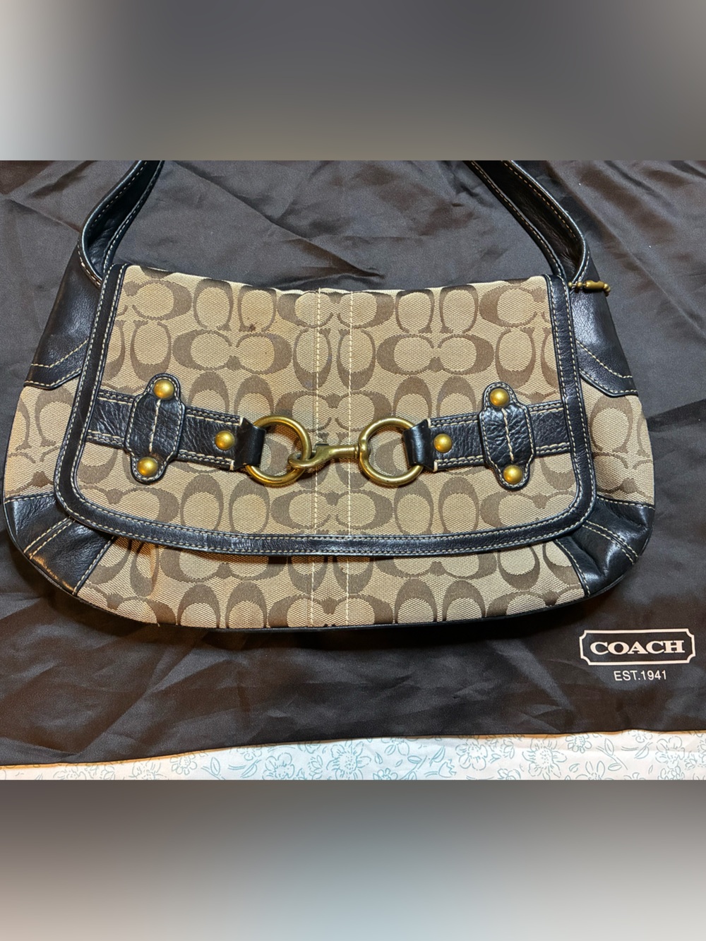2007 Coach Ergo Signature Belted Flap Hobo